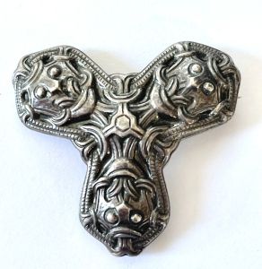 David Andersen Kopi Trefoil Beast Brooch Pendant, Viking Saga Series Brooch, Vintage Norway Jewelry