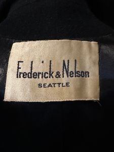  1960s  Black Mod Style  Frederick & Nelson Fine Wool Coat w/ Beautiful Gold Buttons  - Fashionconservatory.com