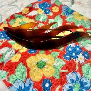 Vintage Tortoiseshell Flame French Hair Barrette, Deadstock, 3” Long - Fashionconservatory.com