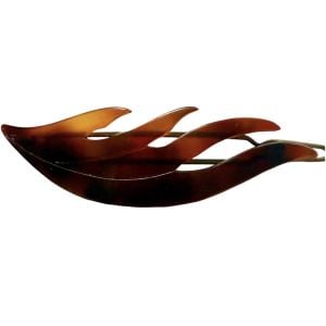 Vintage Tortoiseshell Flame French Hair Barrette, Deadstock, 3” Long