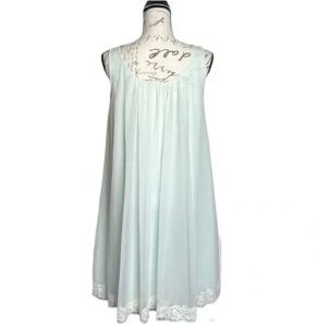Vintage Shadow Line 60s Pastel Green Petite Nightgown - Fashionconservatory.com
