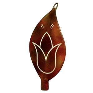 1930’s Celluloid Leaf French Hair Clip in Etched Tortoiseshell, Deadstock, 2.5” - Fashionconservatory.com