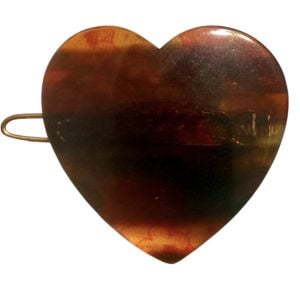 1960’s Heart-Shaped French Hair Clip in Tortoiseshell