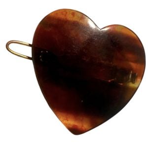 1960’s Heart-Shaped French Hair Clip in Tortoiseshell - Fashionconservatory.com