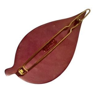 Vintage Purple  Leaf French Hair Clip Barretre, Deadstock, Large 2.75” - Fashionconservatory.com