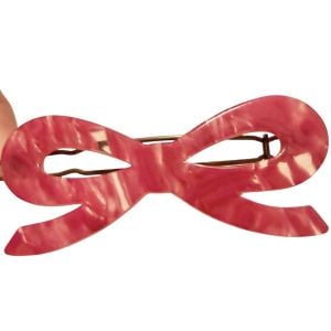 Vintage Pink French Bow Barrette Hair Clip, Made in Paris, Deadstock, 2” Long  - Fashionconservatory.com