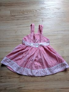 40s Baby Girls Red Dress Striped Floral with Hat and Shorts  - Fashionconservatory.com