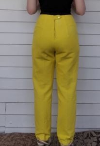 Vintage 60s Yellow Pants XS S - Fashionconservatory.com
