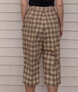 60s Clamdigger Pants Plaid High Waist Paddle and Saddle Yellow Neutral - Fashionconservatory.com