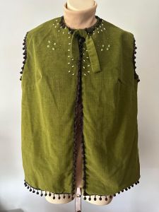 60’s Magikool Olive Green Corduroy Vest Medium