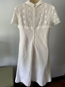 70’s White Mini Dress S - Fashionconservatory.com