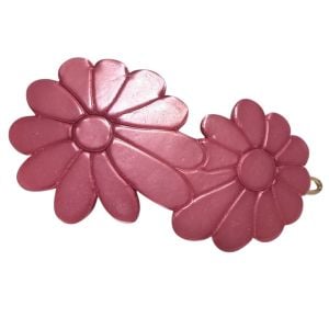 1960’s Dainty Daisy Flower Hair Clip in  Pink, Made in France, Deadstock 2.5”  - Fashionconservatory.com
