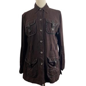 Vintage Emanuel by Emanuel Ungaro Lightweight Utilitarian Jacket, Year Round Wear, Italy, Sz 40 S/M - Fashionconservatory.com