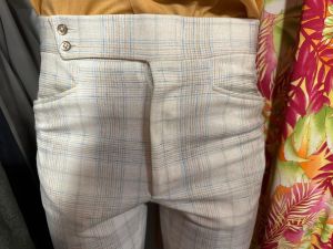 Men’s Orange & Blue Plaid Pants - Fashionconservatory.com