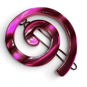 Vintage Fuchsia Pink Spiral Hair Clip Barrette, Made in France, 1.75” - Fashionconservatory.com