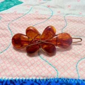 1950’s French Tortoiseshell Hair Clip with Gold Threading, Deadstock,  2” Long - Fashionconservatory.com