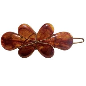 1950’s French Tortoiseshell Hair Clip with Gold Threading, Deadstock,  2” Long