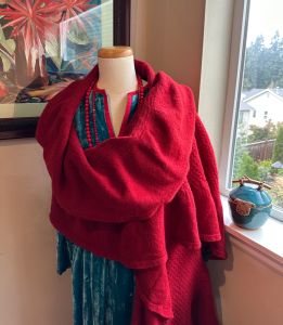 Red Irish Wool Shawl/ Cape by Gaelterra - Fashionconservatory.com