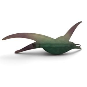 1970’s French Bird Barrette in Translucent Green & Purple, Handmade, Unworn, 4” - Fashionconservatory.com