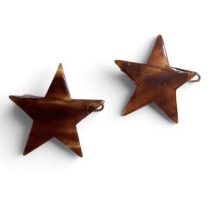 1970’s Vintage Tortoiseshell Star Barrettes Hair Clips, Made in Belgium, Unworn
