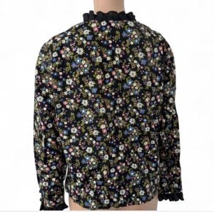 Haymaker Black Floral Long Sleeve Blouse M - Fashionconservatory.com