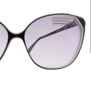 1970’s Silhouette Oversized Sunglasses Color Block Black White, Made in Austria - Fashionconservatory.com
