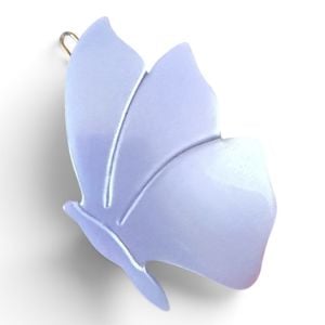 1970s French Butterfly Hair Clip Battette in Pearlescent Purple, 2.5”, Unworn