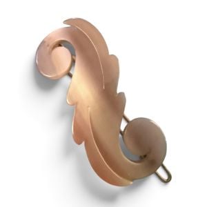 Vintage Charles Wahba Swirl Gradient Brown French Barrette Hair Clup, Deadstock