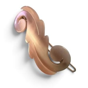 Vintage Charles Wahba Swirl Gradient Brown French Barrette Hair Clup, Deadstock  - Fashionconservatory.com
