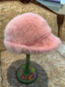 Pink Angora Cloche Hat By Betmar - a Fuzzy Vintage Beauty