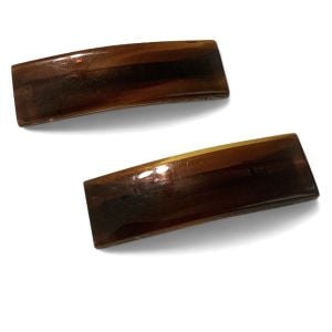 1970’s French Barrettes in Tortoiseshell, Rectangular Shape, 1.75” ,Deadstock   - Fashionconservatory.com