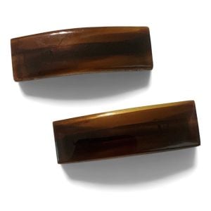 1970’s French Barrettes in Tortoiseshell, Rectangular Shape, 1.75” ,Deadstock