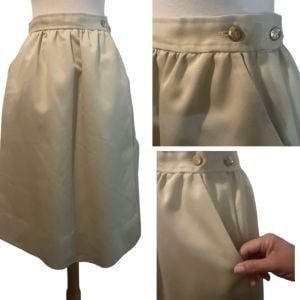 1970’s Vintage A Line Tan Skirt, Pockets, Neutral Capsule, 24-25” Waist, XS