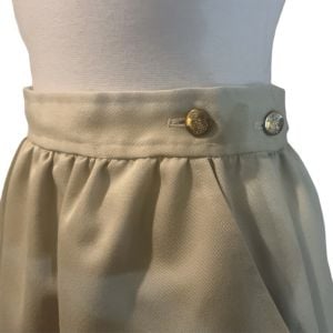 1970’s Vintage A Line Tan Skirt, Pockets, Neutral Capsule, 24-25” Waist, XS - Fashionconservatory.com