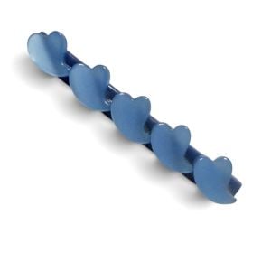 Vintage French Heart Bar Barrette in a Pearl Like Blue Color, Deadstock/Unworn - Fashionconservatory.com