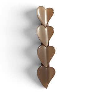Sweet Vintage Bronze French Hair Clip Decorated with Hearts, 2” Long, Unworn/New