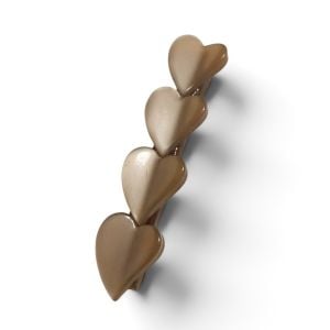 Sweet Vintage Bronze French Hair Clip Decorated with Hearts, 2” Long, Unworn/New - Fashionconservatory.com