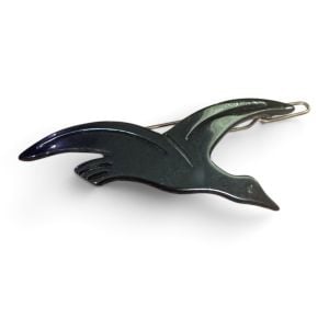 Vintage French Bird Barrette by Charles Whaba in Black, Made in France Deadstock