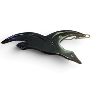 Vintage French Bird Barrette by Charles Whaba in Black, Made in France Deadstock - Fashionconservatory.com