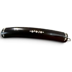 1960’s Glam French Bar Battette in Black with Rhinestones,  Deadstock, 3” Long   Great bar barrette  - Fashionconservatory.com