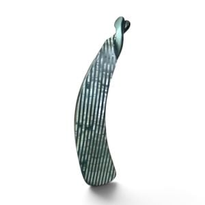 Vintage French Mini Banana Clip in Pesrlescant Stripes, 4”, Unworn