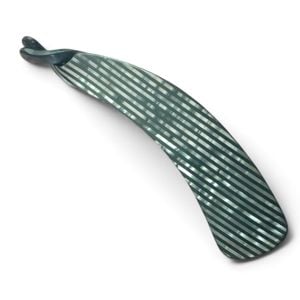 Vintage French Mini Banana Clip in Pesrlescant Stripes, 4”, Unworn - Fashionconservatory.com