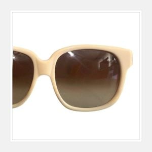 Emmanuelle Khanh Paris Cream Colored Thick Framed Sunglasses, Mod 8080, France - Fashionconservatory.com