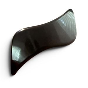 Vintage 70’s Large Jet Black French Hair Clip in a Swirl Design, Deadstock, 4”