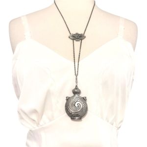 Signed Goldette Vintage Statement Slide Bottle Urn Necklace - Fashionconservatory.com
