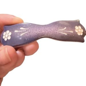 1970’s Purple Floral French Hair Barrette Clip, Boho Hippie Vibes, 3”, Deadstock - Fashionconservatory.com
