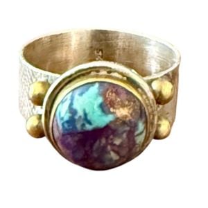 Y2K Vintage Mojave Turquoise Sterling Silver Ring, Boho/Southwestern, New, Sz 7 - Fashionconservatory.com