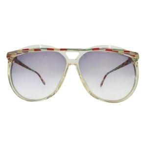 1970’s/ 1980’s RODENSTOCK Clear Aviator Sunglasses w/Colored Brow, Mod Calypso, Made in West Germany - Fashionconservatory.com