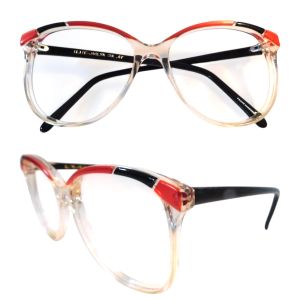 1980’s Oversized Cateye Frames in Red/ Black Eyeglasses or Sunglasses, Unworn