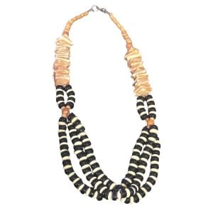 1970’s Bohemian Multi Strand Beaded Necklace in Stone, Glass, Etc, Heavt, 11.5”